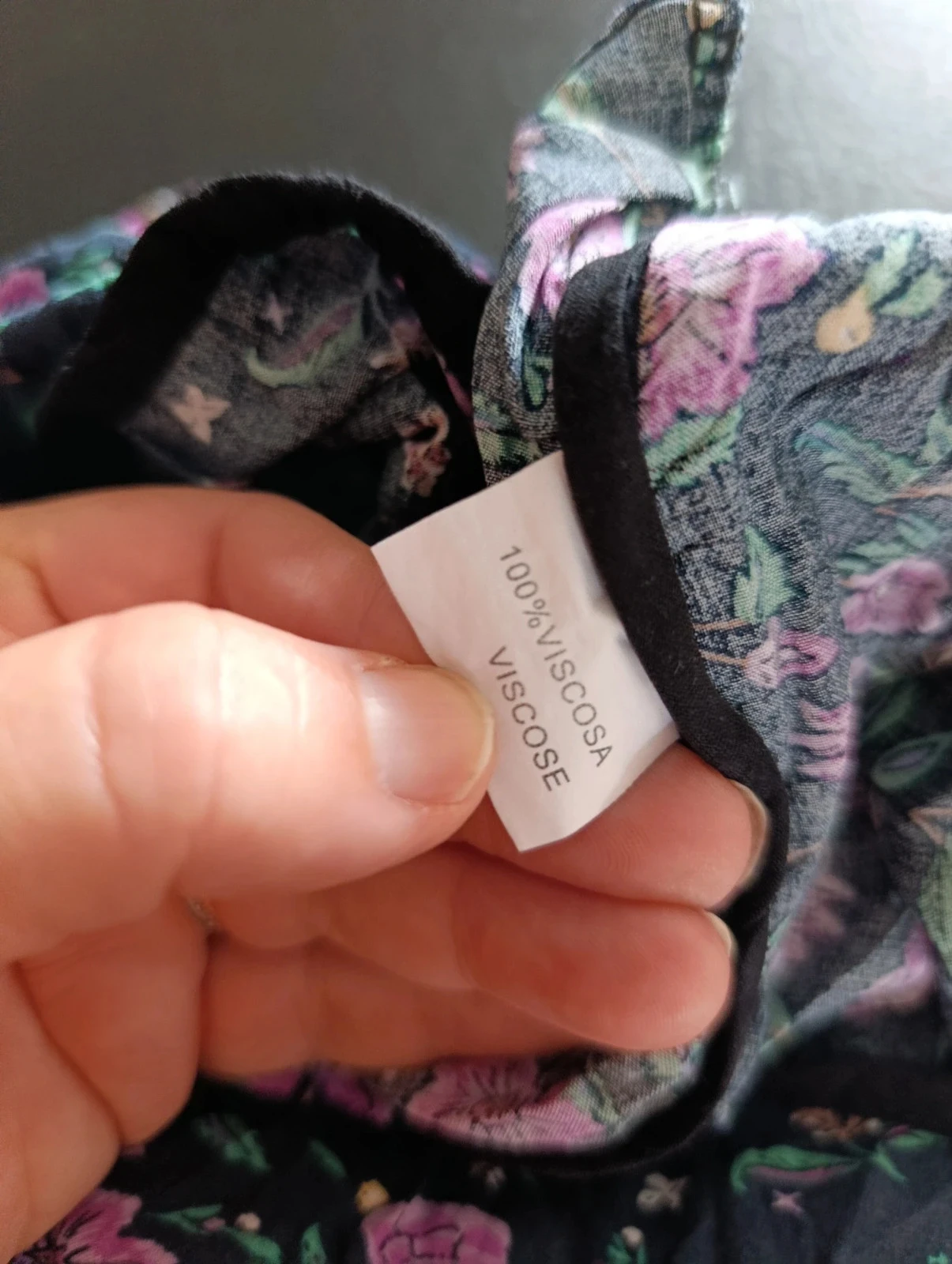 Falda fluida VITA mujer T40 – 100% viscosa – Estampado floral negro, rosa y verde – Cintura elástica – photo 7